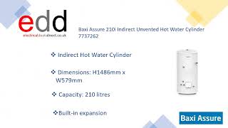 Efficient and EcoFriendly Baxi Assure 210i Indirect Unvented Hot Water Cylinder [upl. by Germano726]