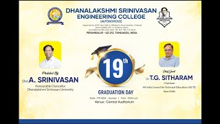 DHANALAKSHMI SRINIVASAN ENGINEERING COLLEGE 19th Graduation Day 1711 2024 [upl. by Leamse]