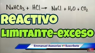 Reactivo Limitante y en Exceso Paso a Paso [upl. by Akcebar132]