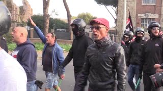 Desirée presidio di Forza Nuova a San Lorenzo saluti romani e tensioni con gli antifascisti [upl. by Yrtua]