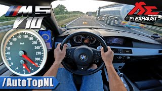 BMW M5 V10 E61 Touring 330kmh TOP SPEED on AUTOBAHN by AutoTopNL [upl. by Kauffman]