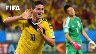 James Rodriguez goal vs Japan  ALL THE ANGLES  2014 FIFA World Cup [upl. by Jordanson]