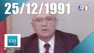 1920 FR3 du 25 décembre 1991  Démission de Mikhaïl Gorbatchev en lURSS  Archive INA [upl. by Meter]