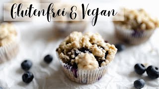 Glutenfreie Blaubeermuffins  schnell saftig amp lecker [upl. by Doownil]