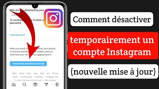 Comment désactiver temporairement votre compte Instagram  Désactiver le compte Instagram [upl. by Nyltak]