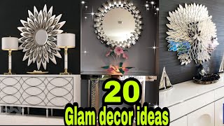 20 Glam wall decor ideas  mirror art  art and craft  diy project  Craft Angel [upl. by Kerianne575]