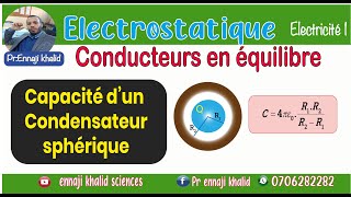 Capacité dun Condensateur sphérique Calcul par théorème de Gauss [upl. by Ynaittirb]