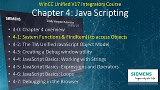 WinCC Unified v17  10 JavaScript System Functions and FindItem 🔎 WinCCGURU [upl. by Niall]