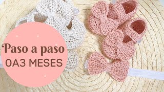 ZAPATO Y VENDA O DIADEMA A CROCHET PASO A PASO 0A3 MESES [upl. by Akinuahs]