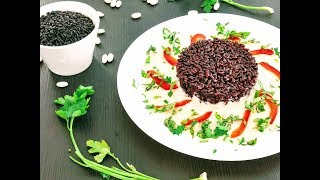 Riso Venere con crema di fagioli cannellini  Black rice with cannellini bean cream [upl. by Nallid]