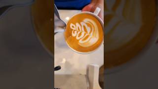 leaf 🌿 art latte basic latteart simple coffee shorts shortvideo youtubeshorts barista art [upl. by Yltneb523]