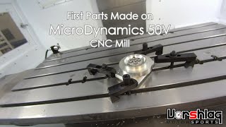 Making our first part on the Micro Dynamics 50V CNC Mill [upl. by Ennalorac694]