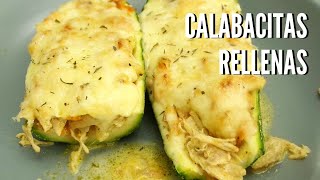 Calabacitas Rellenas de Pollo Fácil Saludable y Delicioso [upl. by Anauqal]