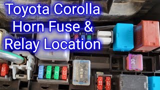 Horn Fuse And Relay Location On A 2003 2004 2005 2006 2007 2008 Toyota Corolla [upl. by Ecirtaed]