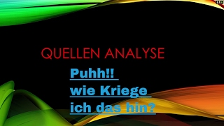 Wie zur Hölle schreibt man bloß eine Quellenanalyse [upl. by Kaitlynn426]