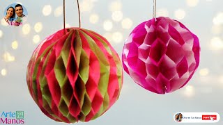 🔴Cómo Hacer FESTONES EN PAPELILLO Esferas en Papel Seda  Spheres in tissue paper [upl. by Irtimd]