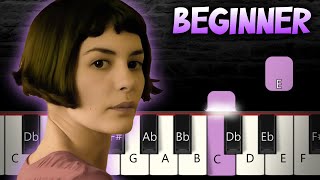 Comptine dun autre été laprèsmidi  Amélie  BEGINNER Piano Tutorial [upl. by Ertemed]