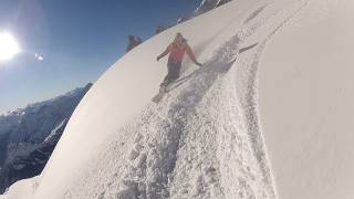 Glacier de Toule Pointe Helbronner Courmayeur Italie ski hors pistes montagne [upl. by Aiehtela]