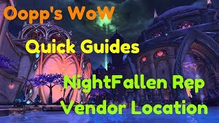 WoW Legion NightFallen Rep Vendor location [upl. by Martita172]