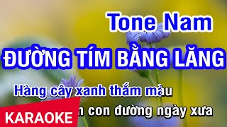 Đường Tím Bằng Lăng Karaoke Beat  Tone Nam  Nhan KTV [upl. by Ailimaj734]