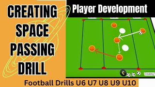 Football Pass and Move Drill  FIND amp CREATE more SPACE  FootballSoccer Drill U7 U8 U9 U10 [upl. by Garnet]