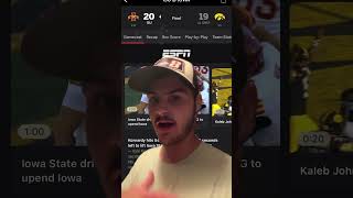 Iowa State beats the Hawkeyes Iowa iowastate Shorts Sports collegefootball NFL [upl. by Saree]