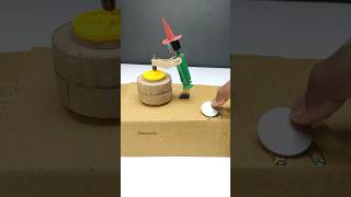 Robot Rotates the Grinding Stone • Coin Robot  dcmotorproject tech youtubeshorts [upl. by Yssep]