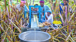 SUGARCANE JUICE  Making Farm Fresh Healthy Juice in Village  Natural Juice  Summer Health Drinks [upl. by Reggis]