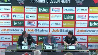 46ersTV Pressekonferenz JobStairs GIESSEN 46ers vs Uni Baskets Münster [upl. by Airol287]