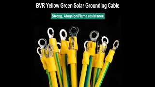 Risin Yellow Green Wire 4mm 6mm Copper Solar Grounding Earth Cable with lug [upl. by Rock76]