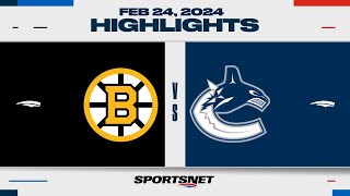 NHL Highlights  Bruins vs Canucks  February 24 2024 [upl. by Etep688]