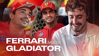 Ferrari Meets Gladiator  Sainz and Leclerc Challenges with Paul Mescal ⚔️ [upl. by Onstad264]