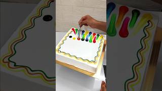 2kg Square Vanilla Cake Rainbow 🌈 Colour Design cake cakeart shorts shortsfeed video youtube [upl. by Eartha]