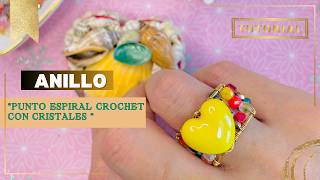 ⚡️Cómo hacer 💍un Anillo 🌟 EN ALAMBRISMO Y PUNTADA ESPIRAL CROCHET CON CRISTALES ✅DIY 📿Súper Fácil [upl. by Woodie156]