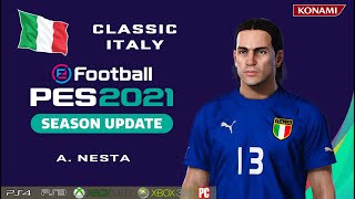 A NESTA facestats Classic Italy How to create in PES 2021 [upl. by Drahser]