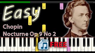 Chopin  Nocturne Op9 No2  Easy piano tutorial [upl. by Gregor]