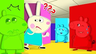 Extreme Hide and Seek in ONE COLOR with Peppa Pig CAMOUFLAGE  Rebecca funny animation [upl. by Naasar640]