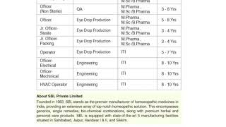 Walkin Interview ITIDiplomaMPharmaMS BPharma At SBL Pvt Ltd [upl. by Nahtanoj546]