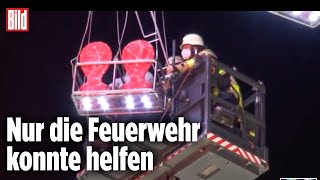 Schock auf Kirmes KettenKarussell bleibt in 25 Meter Höhe stehen  Aachen [upl. by Maillil]