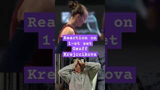 🎾Krejcikova Gauff Highlightswta finalsReaction on 1st set [upl. by Haisej456]