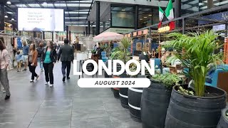 Walking Tour Old Spitalfields Market London Shops Restaurants 4K 82024 [upl. by Lebatsirc236]