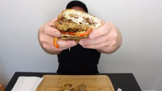 Satisfying Cravings ASMR Eating a Triple Decker Bacon Cheeseburger and Reuben Sandwich [upl. by Vita]