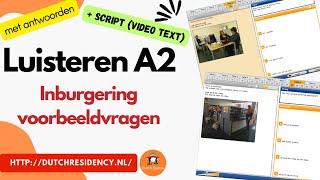 2024 luisteren Inburgering A2 script  luisteren voorbeeldvragen met antwoorden first time [upl. by Ydnic950]