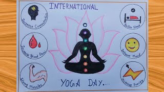 International yoga day drawing World Yoga day poster drawing 2023 [upl. by Nabi853]