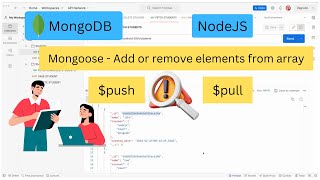 mongoose add or remove documents  mongoose push  mongoose pull [upl. by Orgalim329]