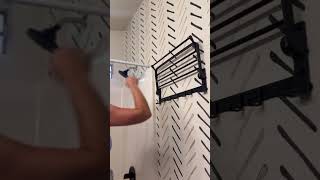 Multifunctional towel rack for small bathrooms momblogger bathroomorganization homehacks [upl. by Atnima]