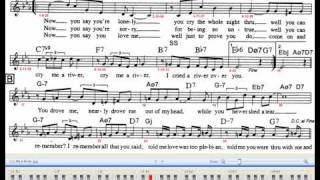 Cry Me A River Piano Jazz 70 BPM With Chords and Melody Sheet Difficulty [upl. by Petronia]