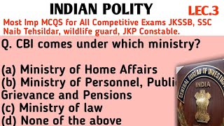 Indian Polity LEC3  Junior Assistant Naib Tehsildar JKp Constable  Imp MCQS for All Exams SSC [upl. by Glanville]