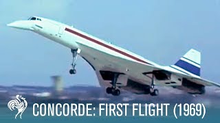 Concordes First Flight Supersonic Travel 1969  British Pathé [upl. by Kall]