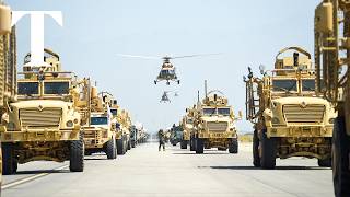 Taliban parade US military equipment on anniversary of evacuation [upl. by Devland]